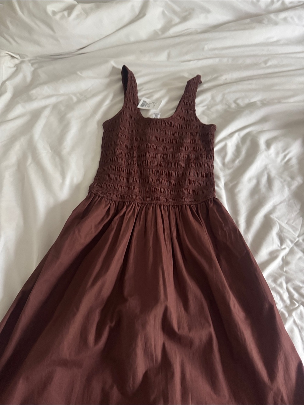 Japna women’s Smocked Maxi Dress in Brown